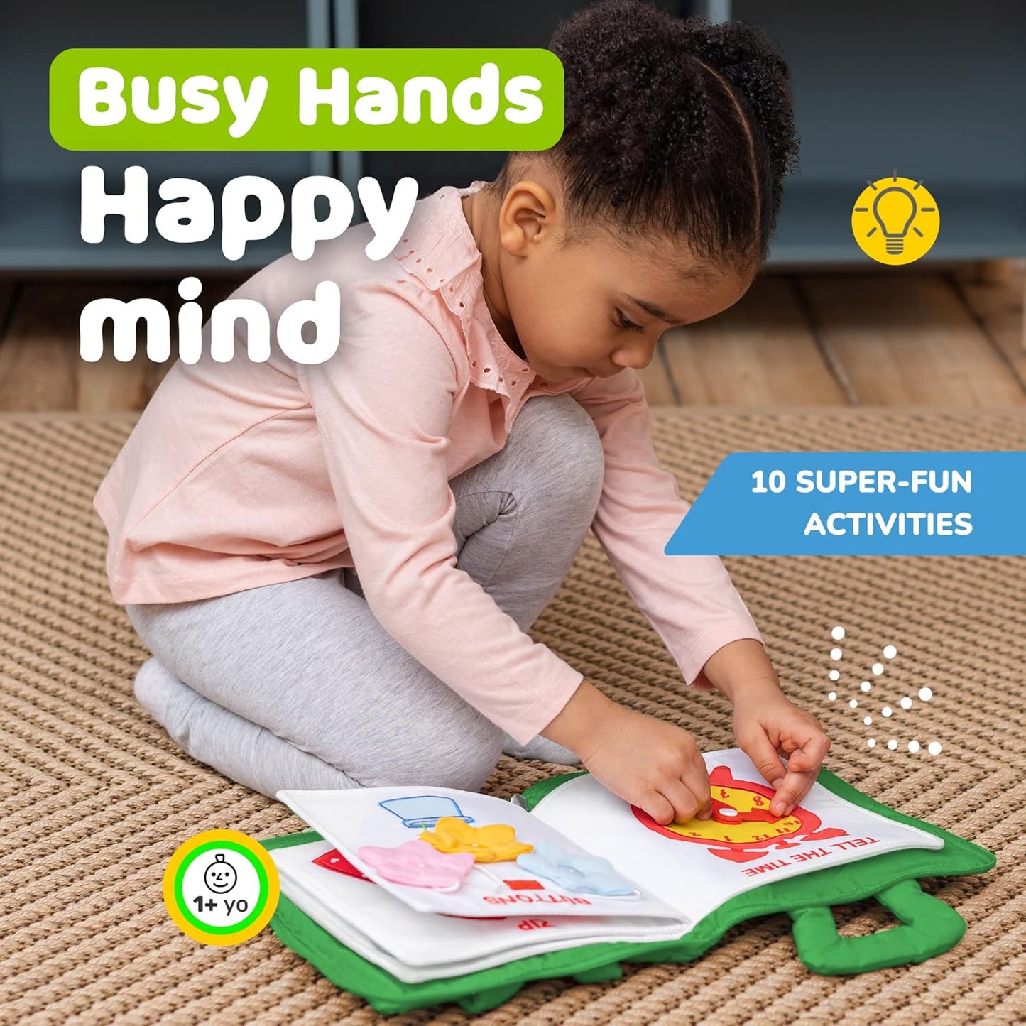 Montessori Busy Book Toddler Travel Toys 1-3 - Activity Quiet Book Airplane Travel Toys for Toddlers 1-3, Busy Board with Car and Plane Activities, Boys & Girls Birthday Gift