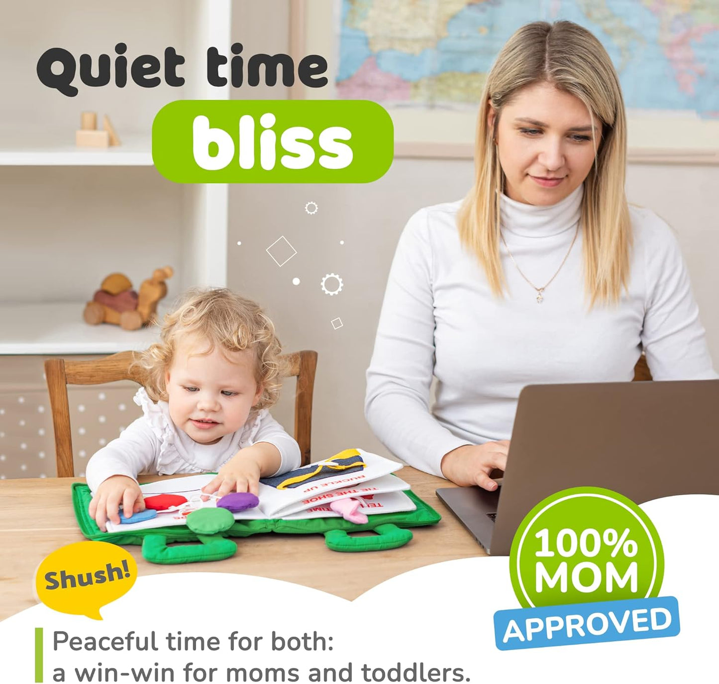 Montessori Busy Book Toddler Travel Toys 1-3 - Activity Quiet Book Airplane Travel Toys for Toddlers 1-3, Busy Board with Car and Plane Activities, Boys & Girls Birthday Gift