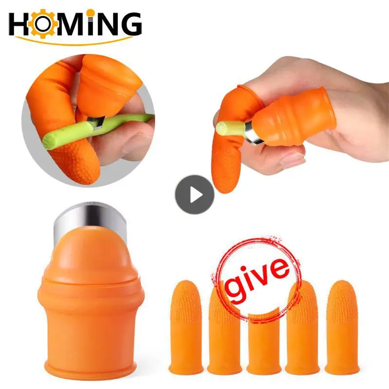 Finger Protector Silicone Thumb Knife Protector Gears Cutting Vegetable Harvesting Knife Pinching Plant Blade Scissors Gloves