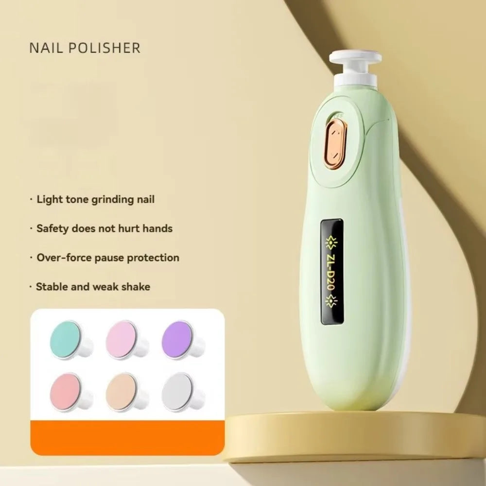 Convenient Electric Baby Nail Trimmer 6 Grinding Heads Child's Baby Nail Grinder Safety Silent Newborn Nail Clippers Infants