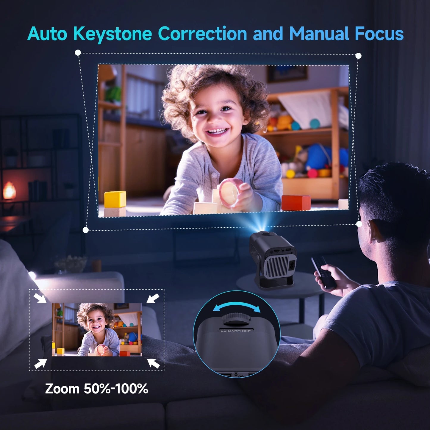 Magcubic HY320 Mini Native 720P Android 11 4K Projector 300ANSI Wifi6 BT5.0 Cinema Outdoor Portable 180° Rotable Projector