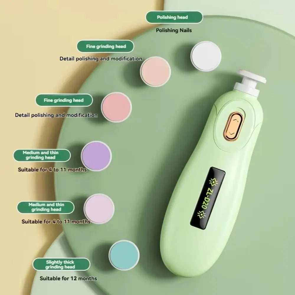 Convenient Electric Baby Nail Trimmer 6 Grinding Heads Child's Baby Nail Grinder Safety Silent Newborn Nail Clippers Infants