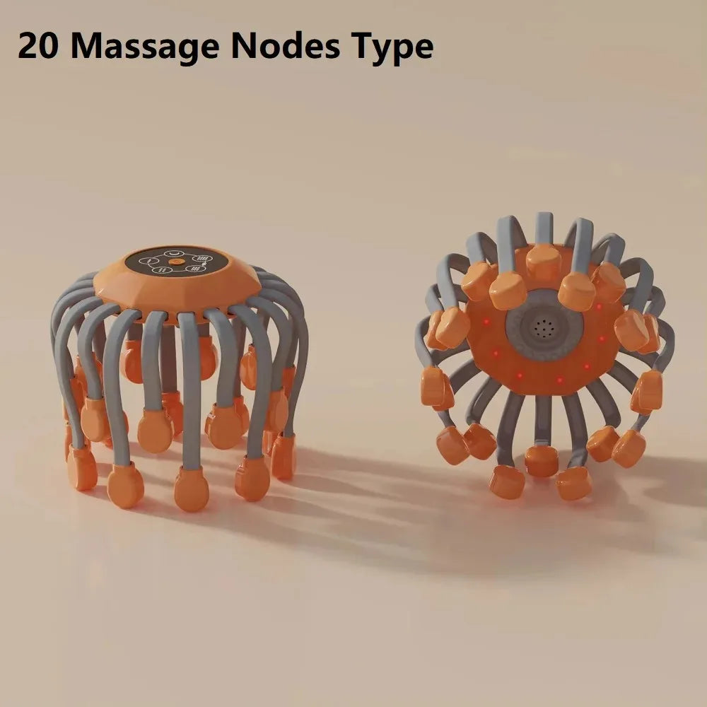 10/20 Massage Heads Scalp Head Massager Red Light Vibrator Octopus Scratcher For Relaxation Stress Migraine