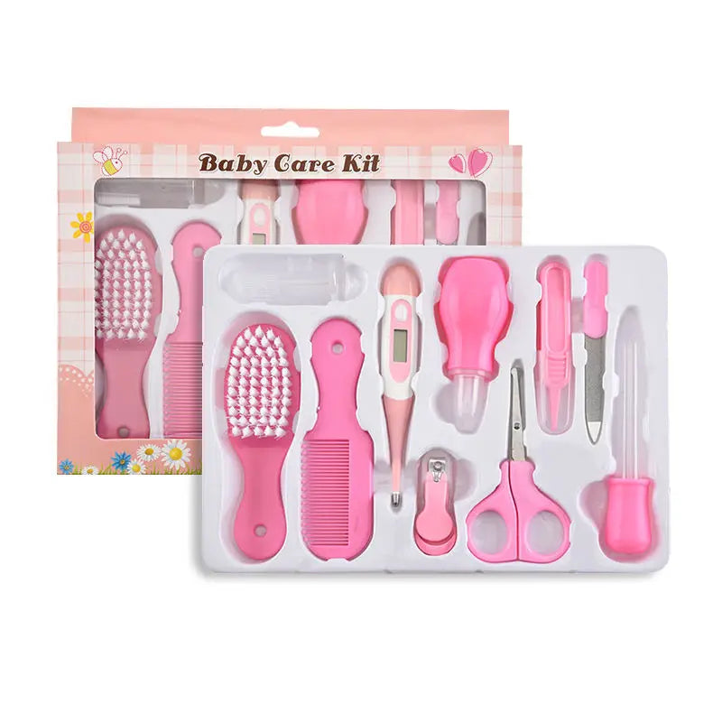 Hair Health Care Thermometer Grooming Brush Clipper Teether Toothbrush Kit Baby Essentials 10PCS Baby Nail Trimmer Care Set Kid