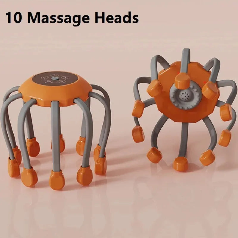 10/20 Massage Heads Scalp Head Massager Red Light Vibrator Octopus Scratcher For Relaxation Stress Migraine