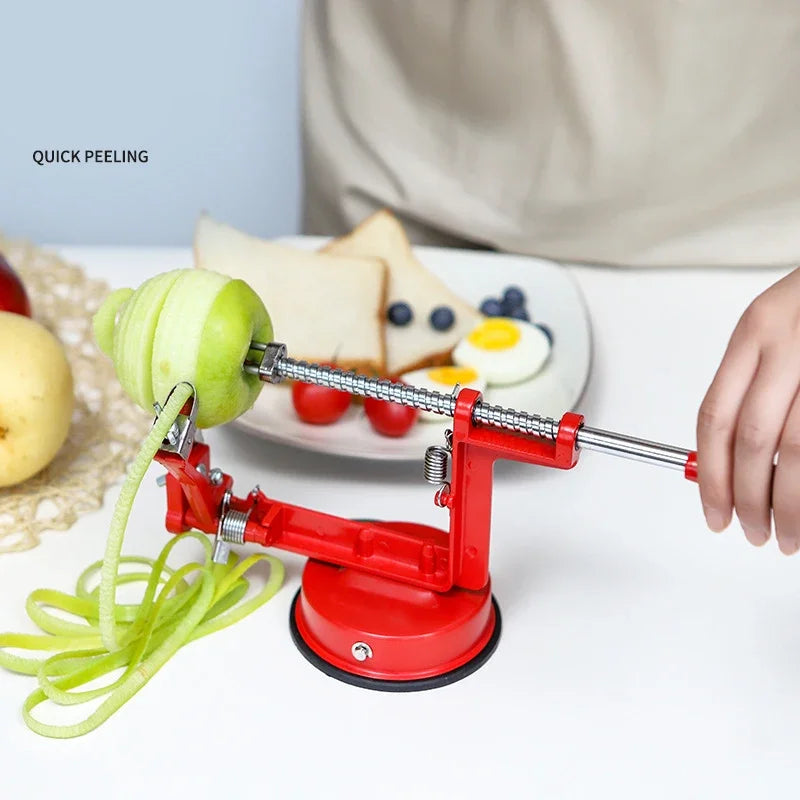 5S Quick Peeler Corer Cutter 3In1 Hand-cranked Fruit Vegetable Peeler Stainless Steel Spiral French Fry Cutter Kitchen Gadgets