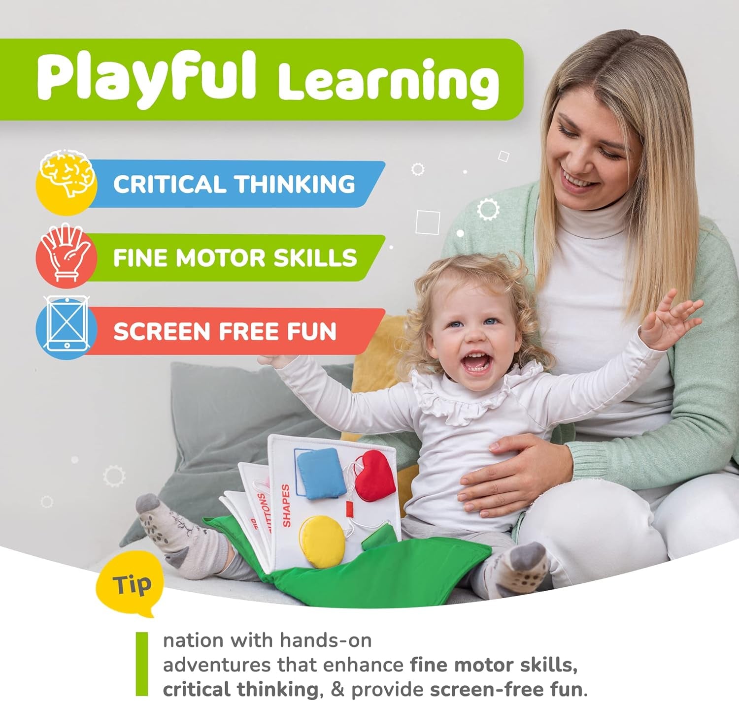 Montessori Busy Book Toddler Travel Toys 1-3 - Activity Quiet Book Airplane Travel Toys for Toddlers 1-3, Busy Board with Car and Plane Activities, Boys & Girls Birthday Gift