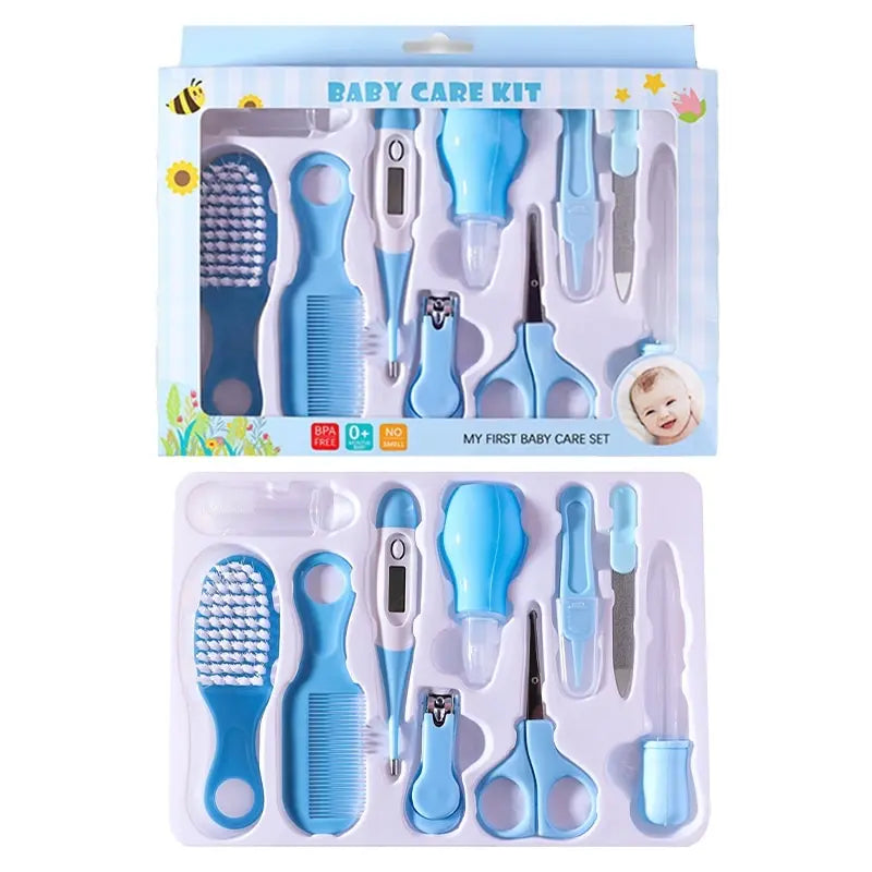 Hair Health Care Thermometer Grooming Brush Clipper Teether Toothbrush Kit Baby Essentials 10PCS Baby Nail Trimmer Care Set Kid