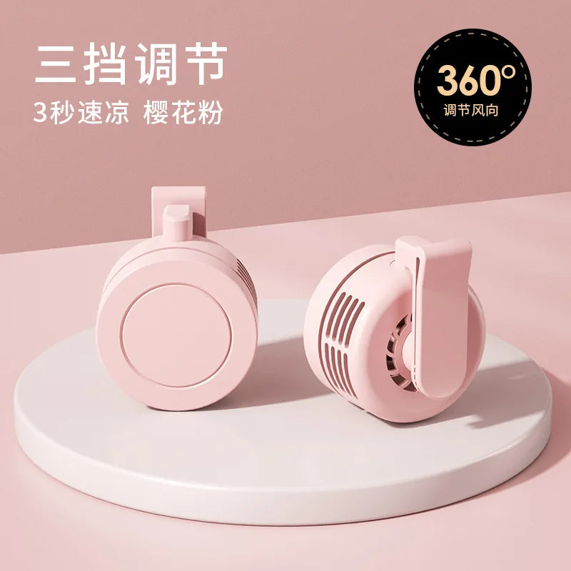 Outdoor Camping Mini Clip Fan Portable Bladeless Electric Fan 900mah Adjustable 3 Speeds Suspended Hanging Waist Neck Waist Fan