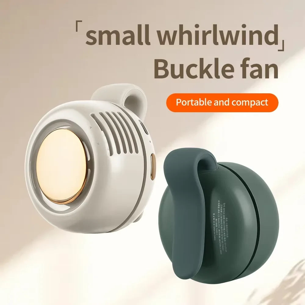 Outdoor Camping Mini Clip Fan Portable Bladeless Electric Fan 900mah Adjustable 3 Speeds Suspended Hanging Waist Neck Waist Fan