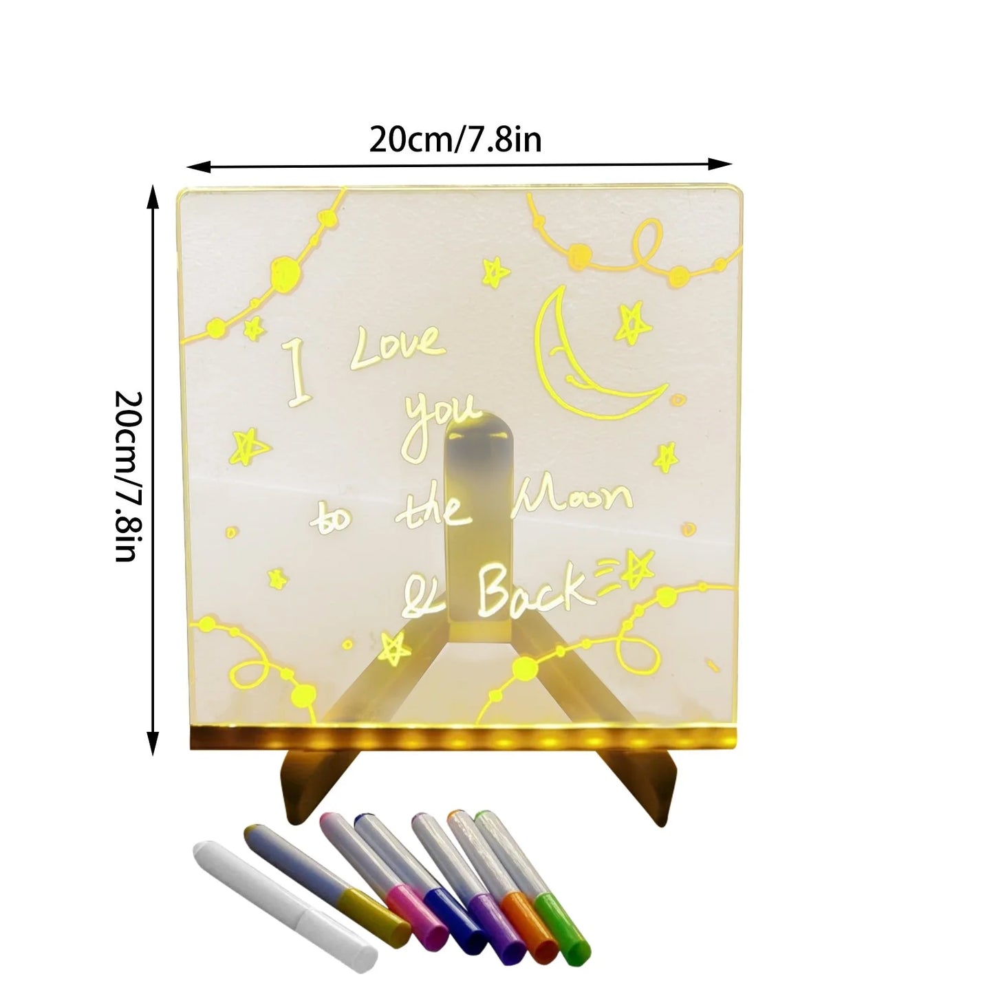 LED Light Up Acrylic Message Board Erasable Children's Painting Drawing Board DIY for Kids Birthday Gifts Bar Advertising Boards