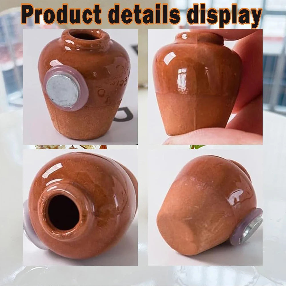 5/6/8pcs Mini Cute Ceramic Fridge Magnets Flowers Pot Refrigerator Magnetic 3D Vase Fridge Sticker For Home Kitchen Decoration
