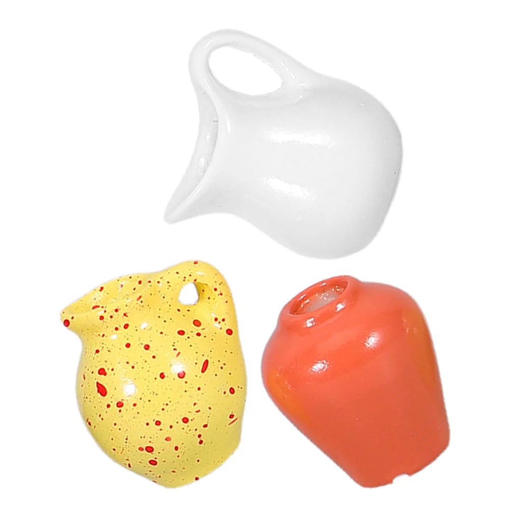3pcs Mini Vase Fridge Magnets Simulated Ceramic Tiny 3D Flower Pot Refrigerator Magnets For Kitchen Locker Office Decoration