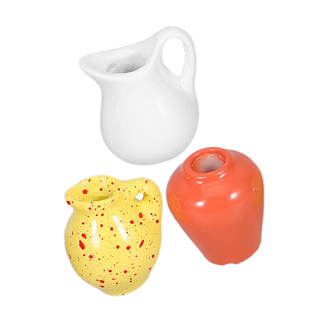 3pcs Mini Vase Fridge Magnets Simulated Ceramic Tiny 3D Flower Pot Refrigerator Magnets For Kitchen Locker Office Decoration