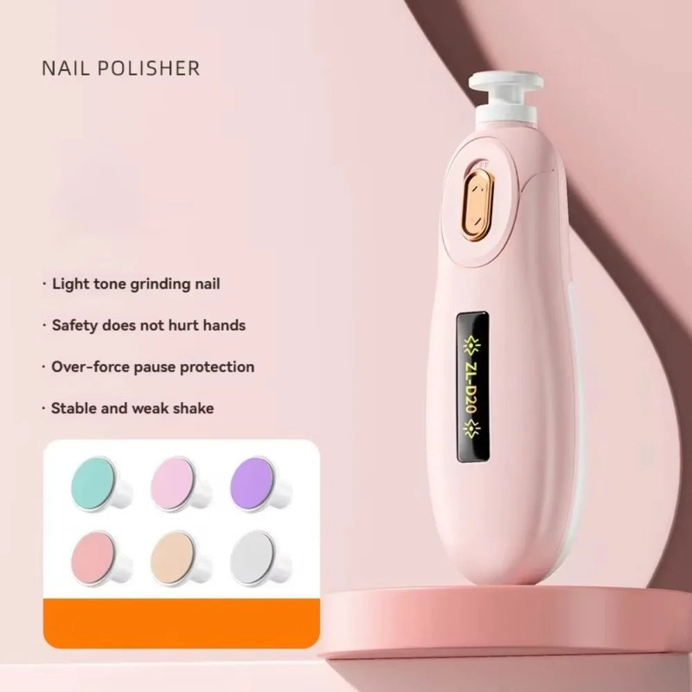Convenient Electric Baby Nail Trimmer 6 Grinding Heads Child's Baby Nail Grinder Safety Silent Newborn Nail Clippers Infants
