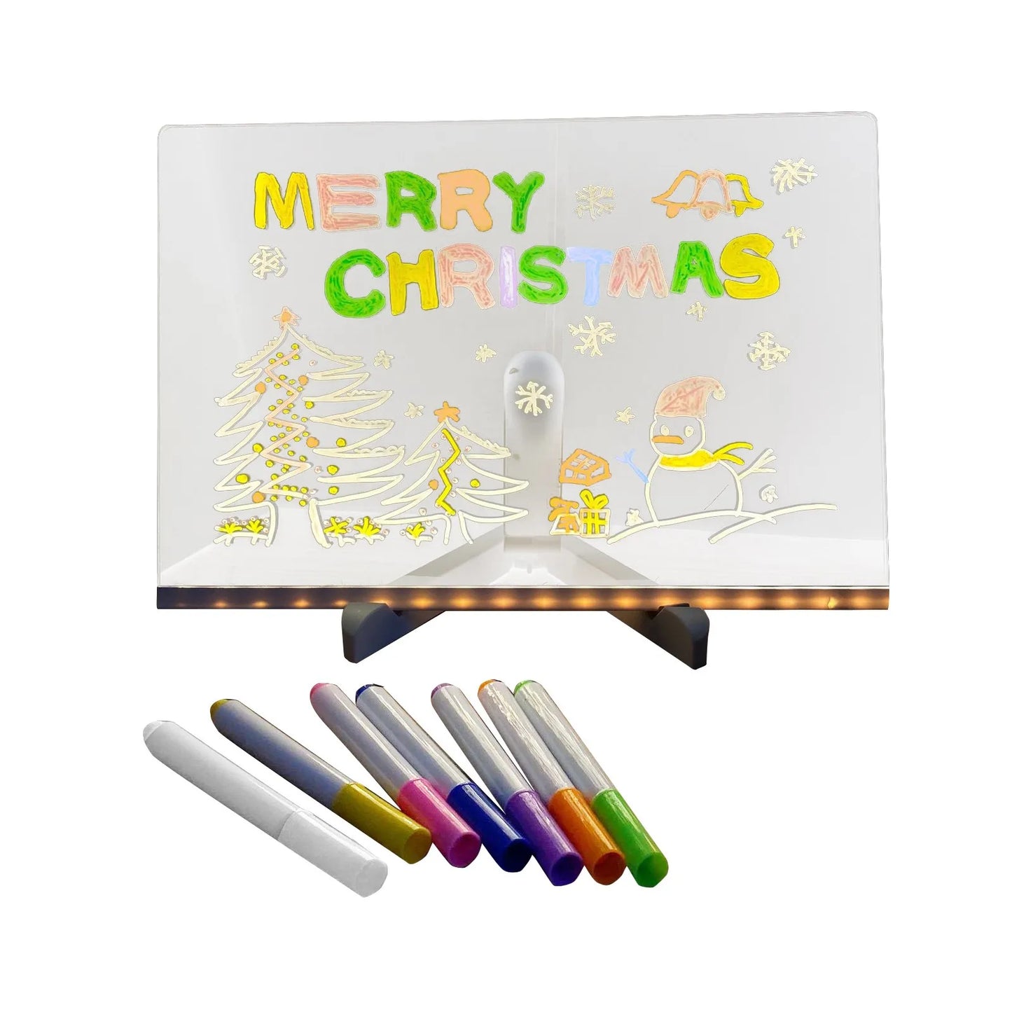 LED Light Up Acrylic Message Board Erasable Children's Painting Drawing Board DIY for Kids Birthday Gifts Bar Advertising Boards