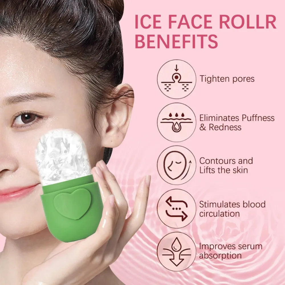 Ice Roller for Face Lifting Contouring Tools Silicone Ice Cube Facial Massage Roller Eye Face Massager Beauty Skin Care Tools