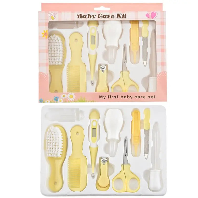 Hair Health Care Thermometer Grooming Brush Clipper Teether Toothbrush Kit Baby Essentials 10PCS Baby Nail Trimmer Care Set Kid