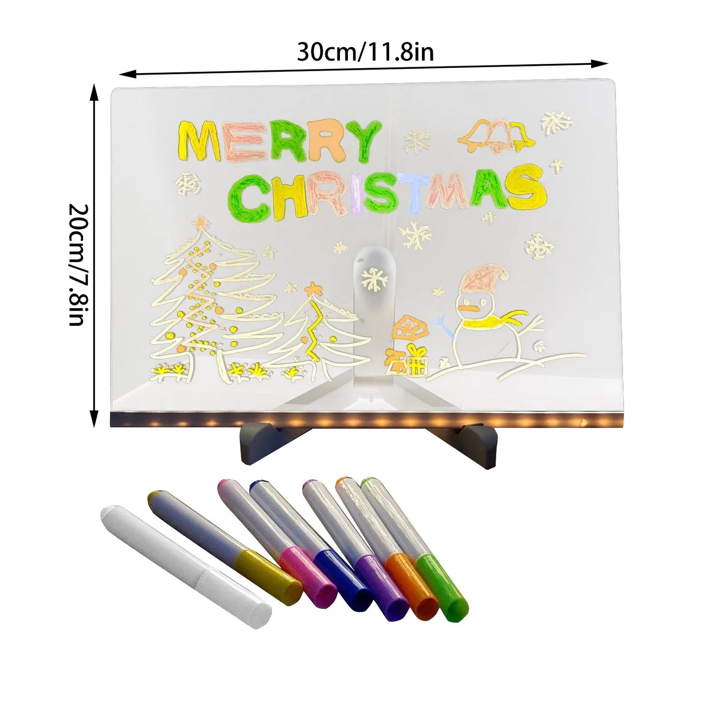 LED Light Up Acrylic Message Board Erasable Children's Painting Drawing Board DIY for Kids Birthday Gifts Bar Advertising Boards